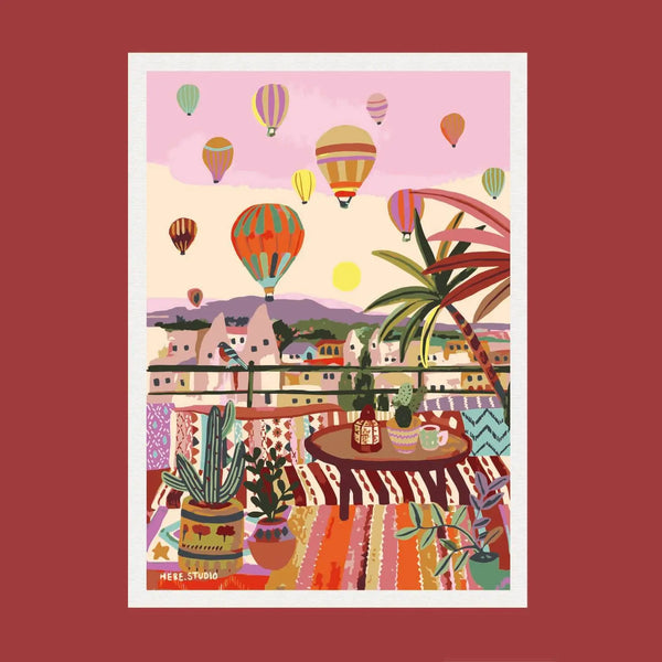Cappadocia Artwork with colored background