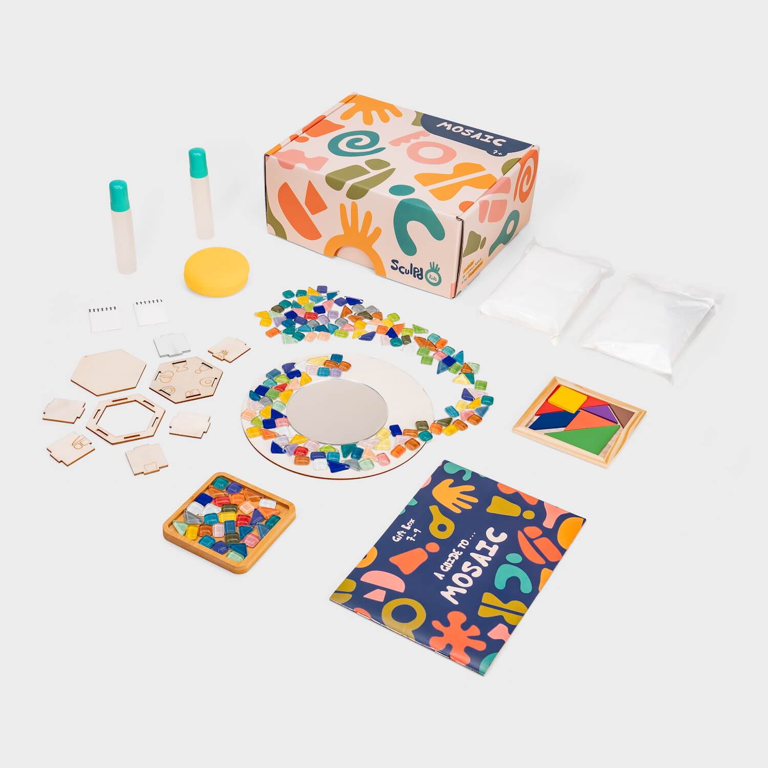 What's in the box with Sculpd kids mosaic kit