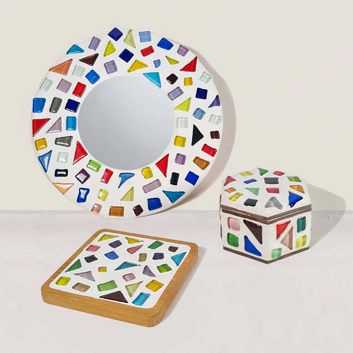 Mosaic kit projects with Sculpd kids mosaic kit