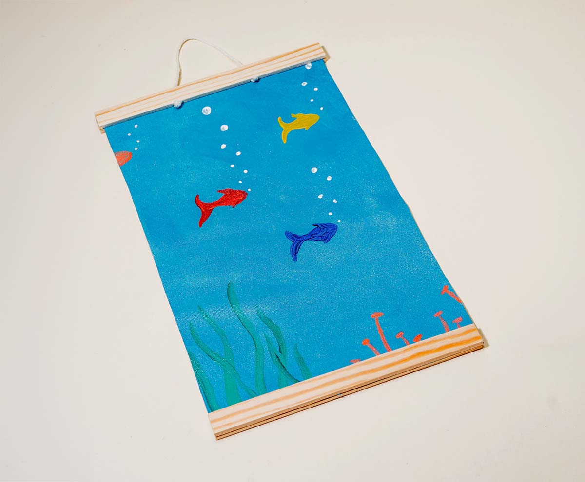 Underwater sea creatures inspired by Sculpd kids canvas kit