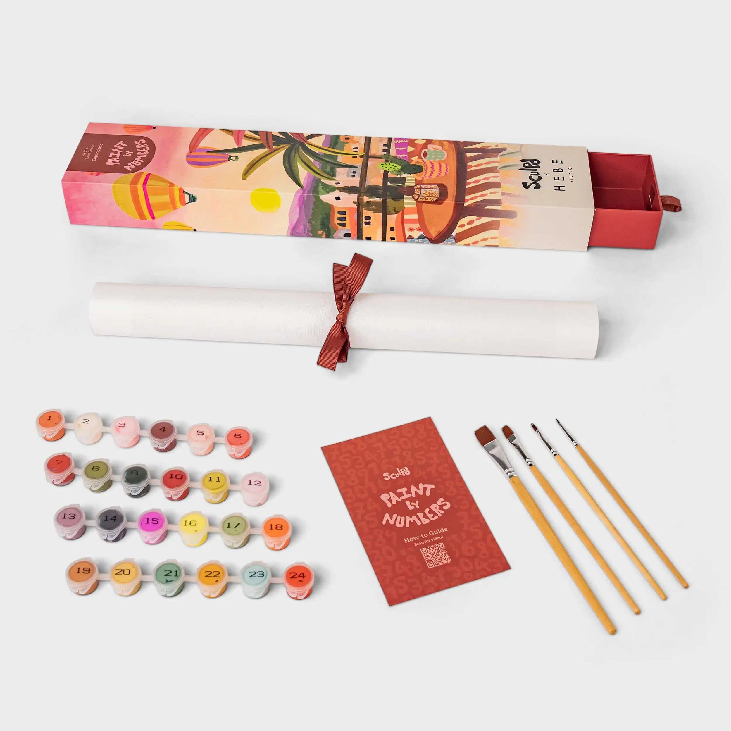 Sculpd Paint By Numbers x Hebe Full Kit with Painting Set and Brushes