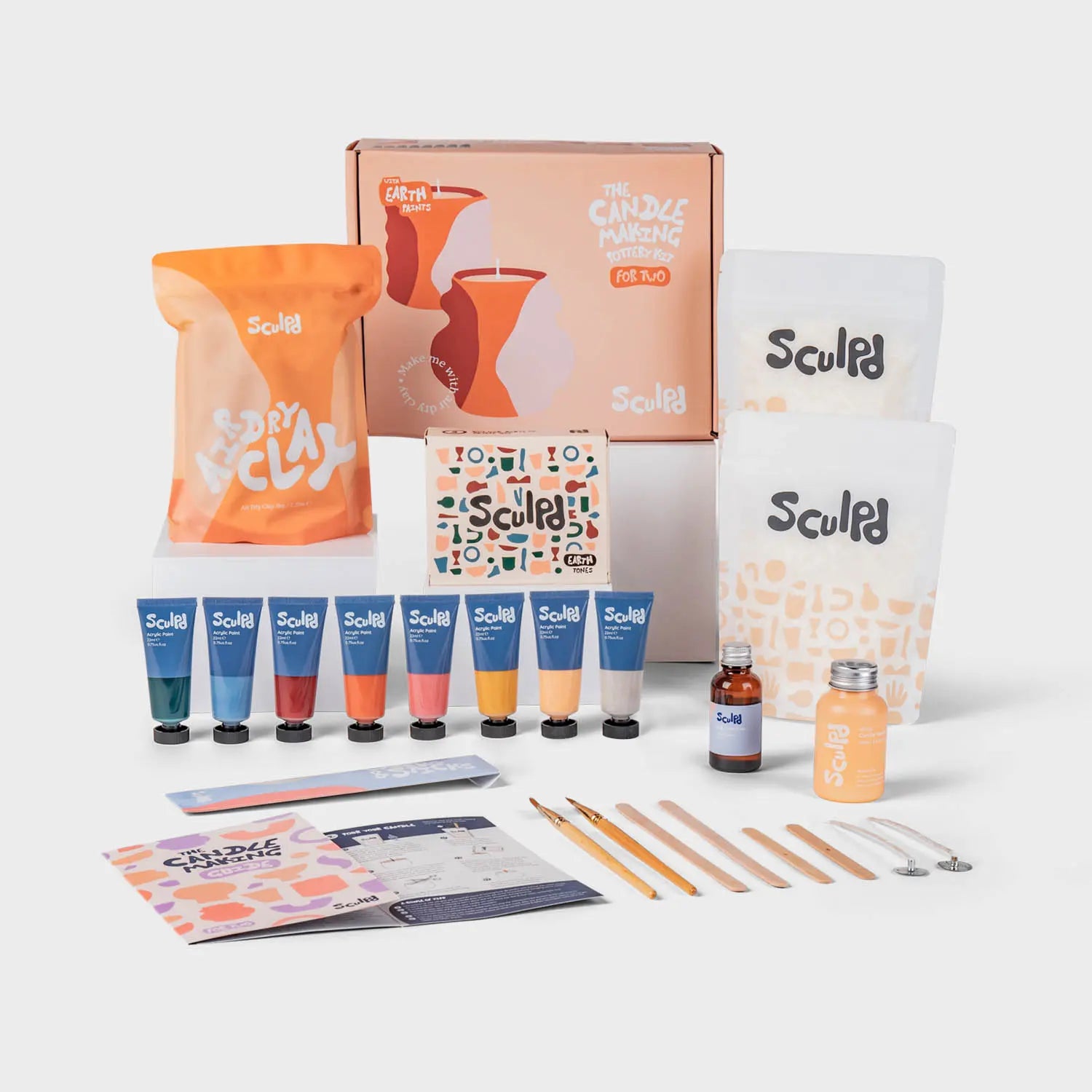 Sculpd Candle Making Kit for Two with Earth Tones Paints