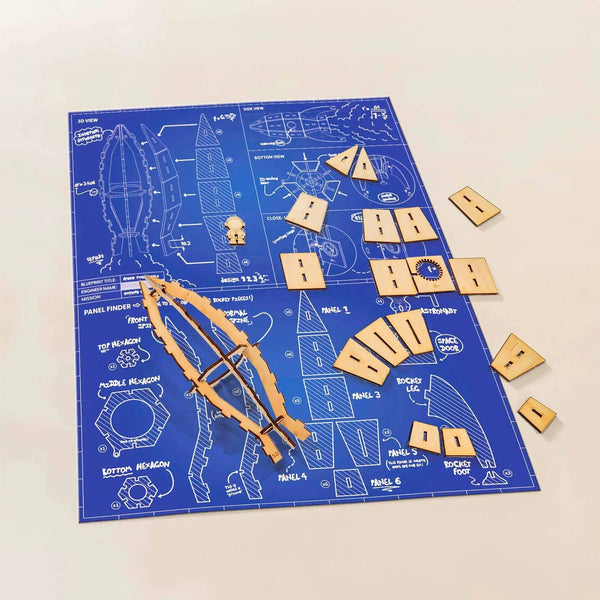 Wood rocket build included with your Sculpd kids blast off kit