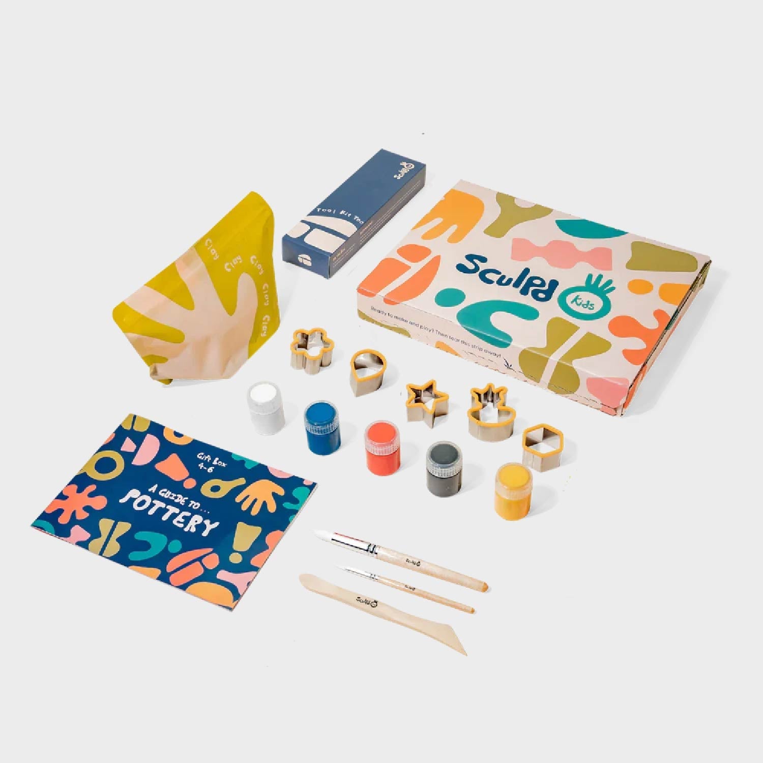 What's inside the Sculpd kids pottery kit