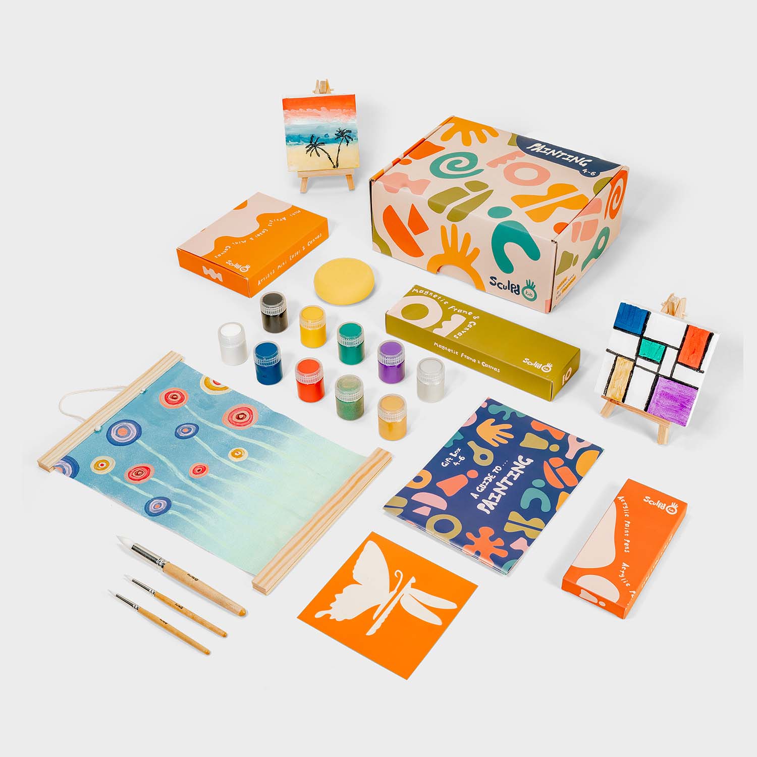 What's inside the Sculpd canvas painting kit