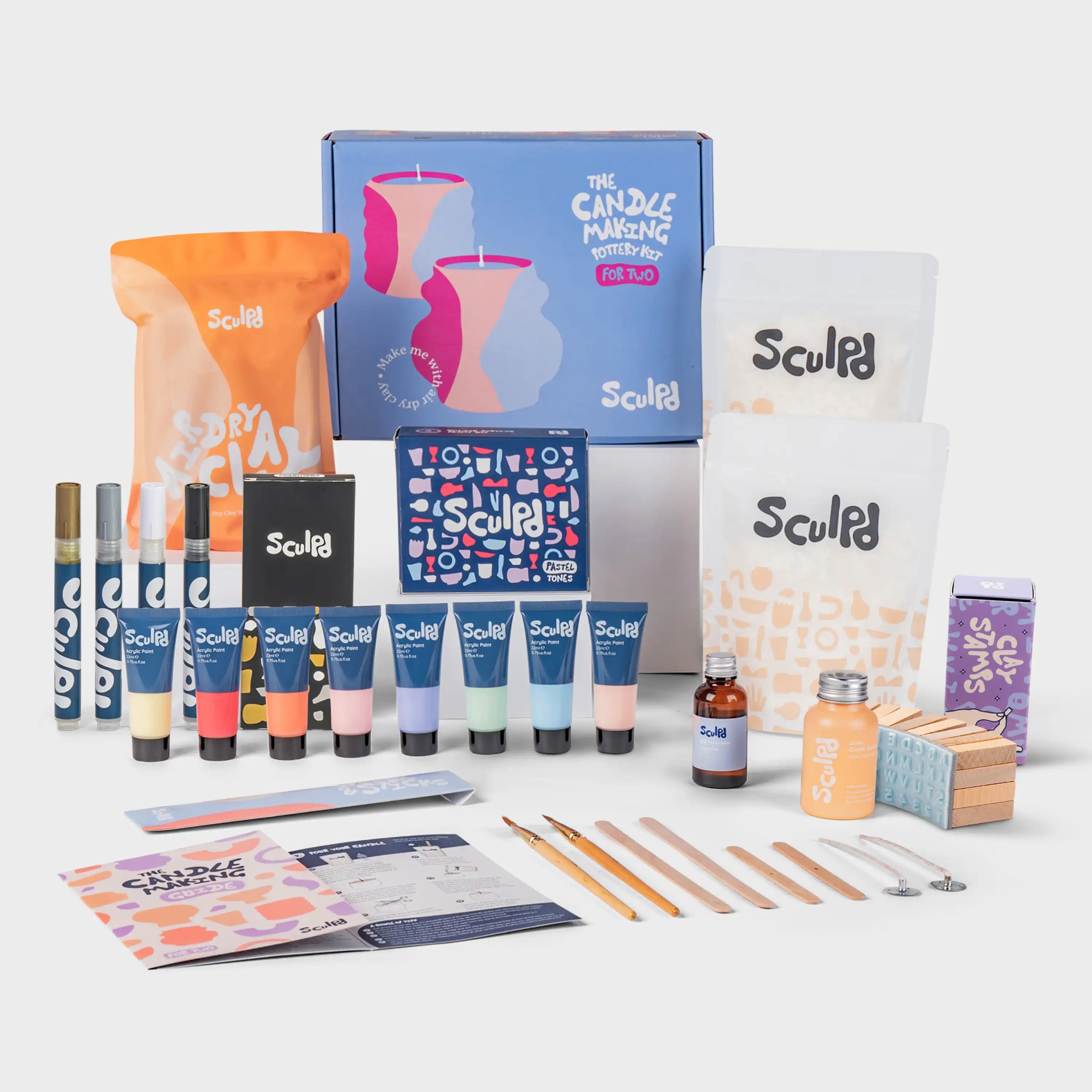 Ultimate Candle and Pastel Tones with Monotones Pens and Clay Letter Stamps