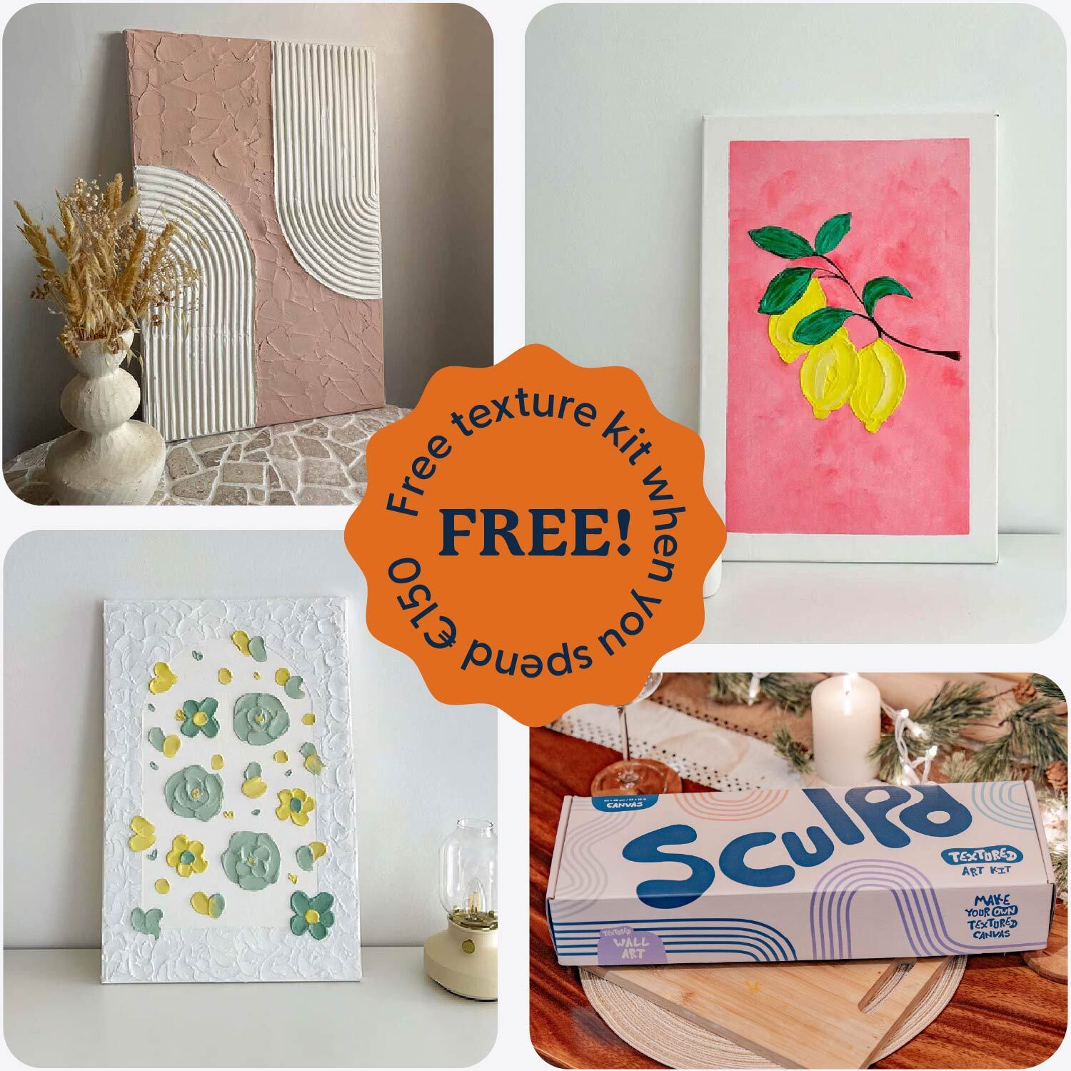 Free textured Art kit when you spen EUR150
