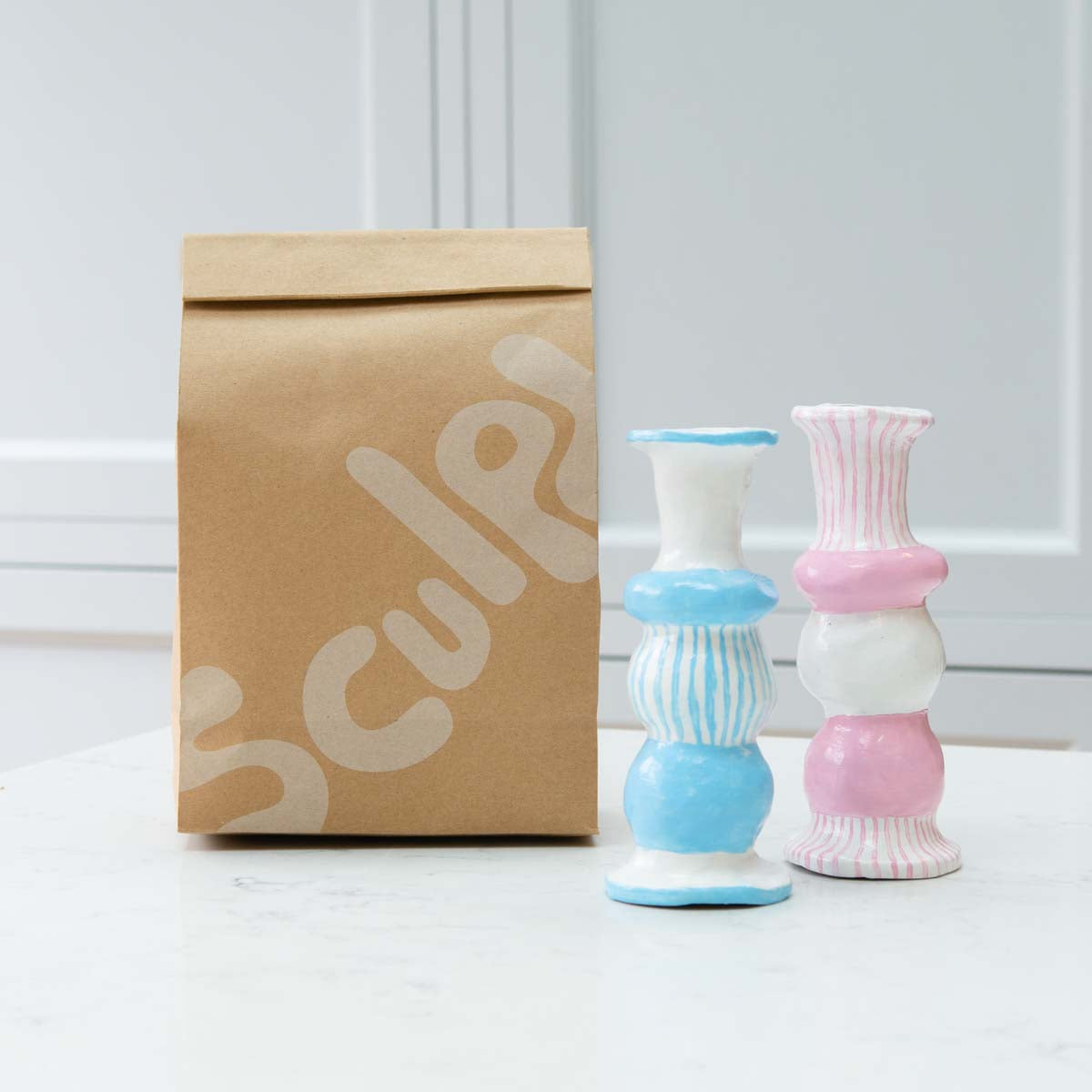 Sculpd Home Pottery Kit: Candlestick Holders